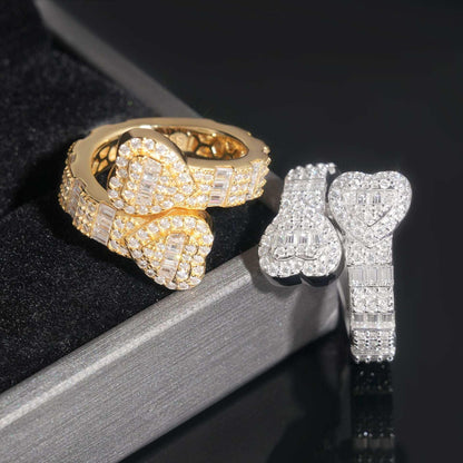Heart Moissanite Iced Out Ring | S925 Silver Unisex Hip Hop Fashion Jewelry - CaratixJewelry