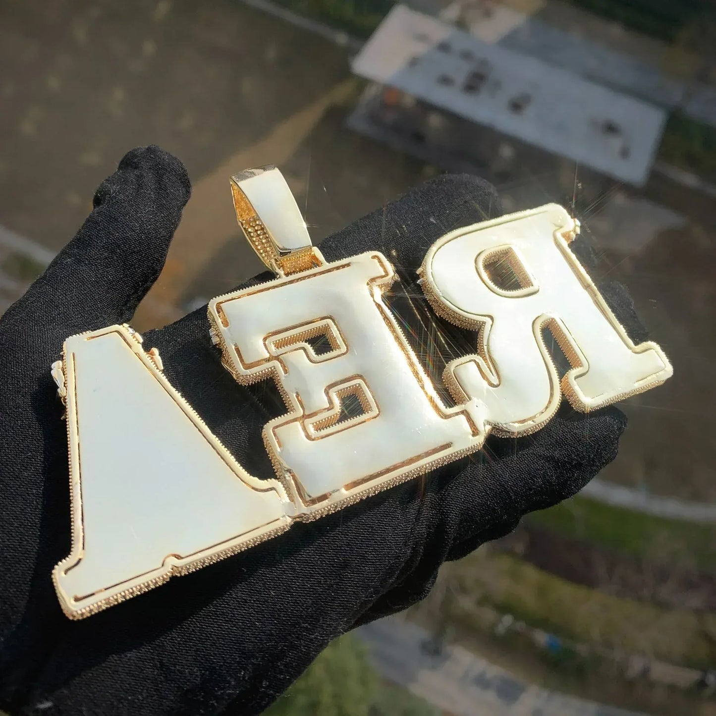 Crown Thorn Letter Pendant | Iced Out Hip Hop Custom Initial Men’s Necklace - CaratixJewelry