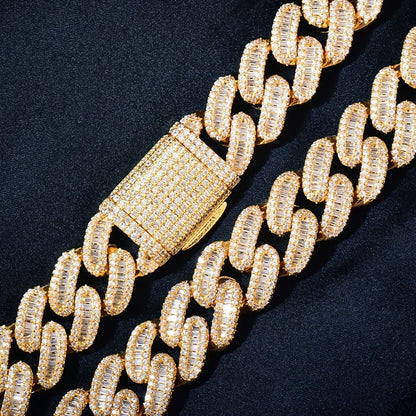 15mm Iced Out Cuban Chain Necklace with Micro-Pave Zircon - CaratixJewelry