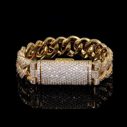 18mm Flip Clasp Full Cuban Link Necklace Hip Hop Bling Jewelry for Men | Caratix Jewelry - CaratixJewelry