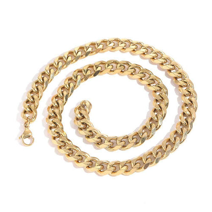 11mm Six-Sided Stainless Steel Cuban Chain Necklace for Men | Caratix Jewelry - CaratixJewelry