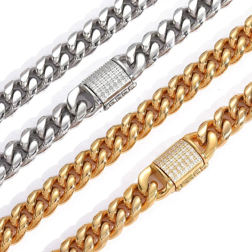 Rounded Tight Cuban Chain Necklace Stainless Steel for Men | Caratix Jewelry - CaratixJewelry
