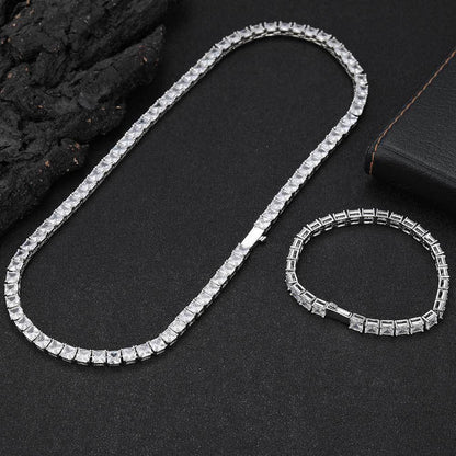 Custom 5.5mm Square Tennis Chain | High-End Hip Hop Bling Bracelet | Caratix - CaratixJewelry