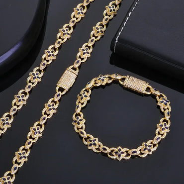 Custom Iced Clover & Evil Eye Infinite Bracelet | Lucky Gold Chain for Rapper | Caratix - CaratixJewelry
