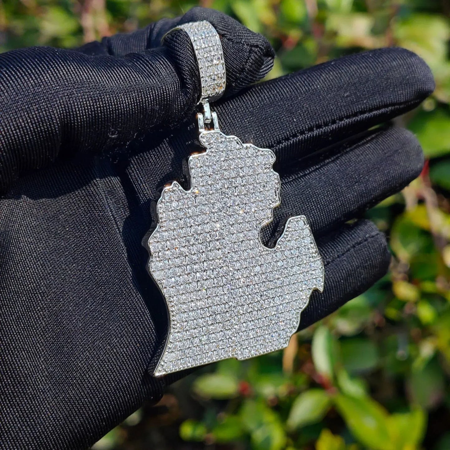 Iced Out North America Map Pendant Necklace – Hip Hop CZ Copper Jewelry - CaratixJewelry