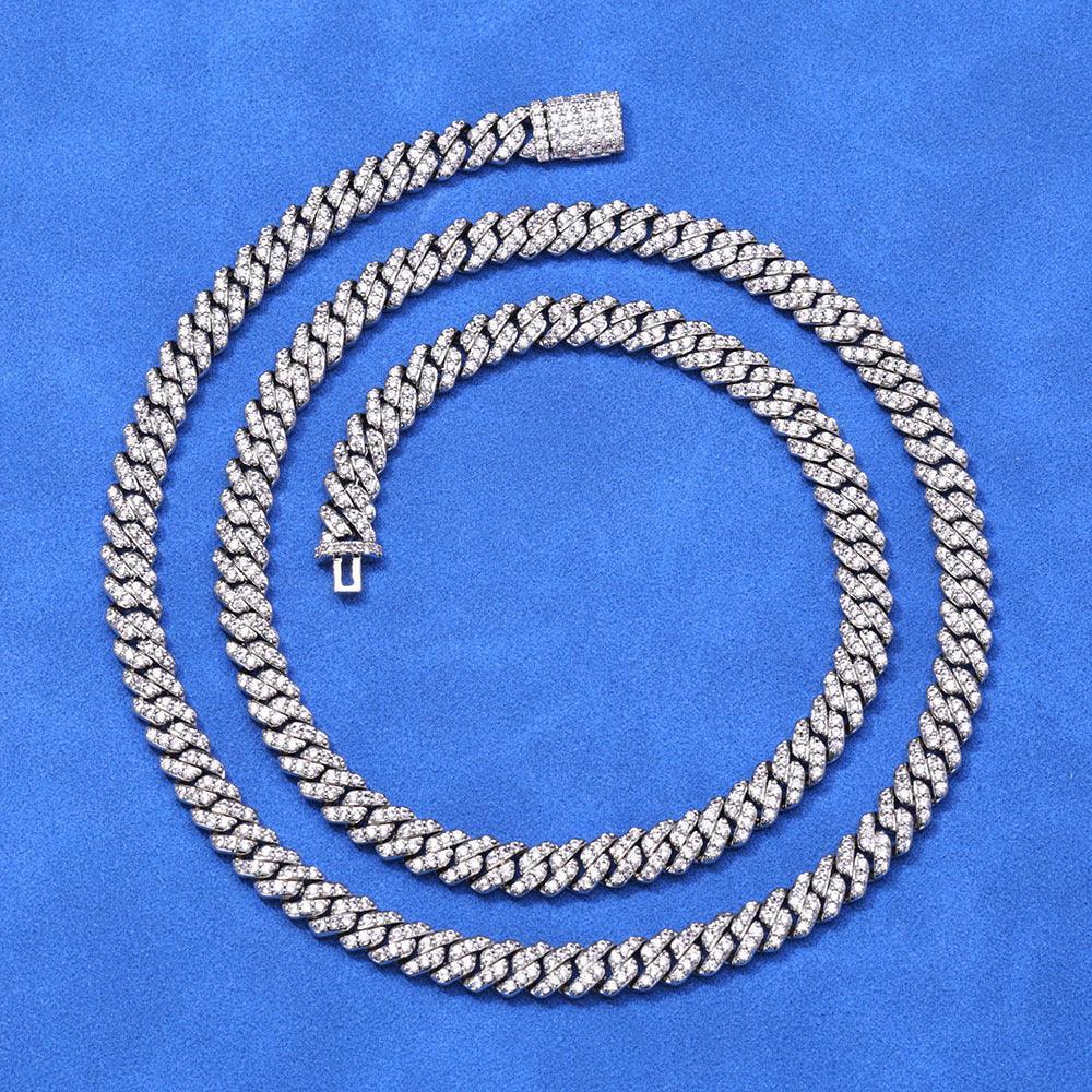 6mm Moissanite Cuban Link Chain – S925 Sterling Silver Iced-Out Hip Hop Men’s Luxury Minimalist Streetwear Necklace - CaratixJewelry