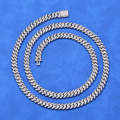 Custom 6mm S925 Silver Cuban Chain | Feminine Iced Out Rapper Chain | Caratix - CaratixJewelry
