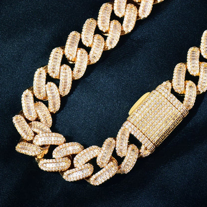 15mm Iced Out Cuban Chain Necklace with Micro-Pave Zircon - CaratixJewelry