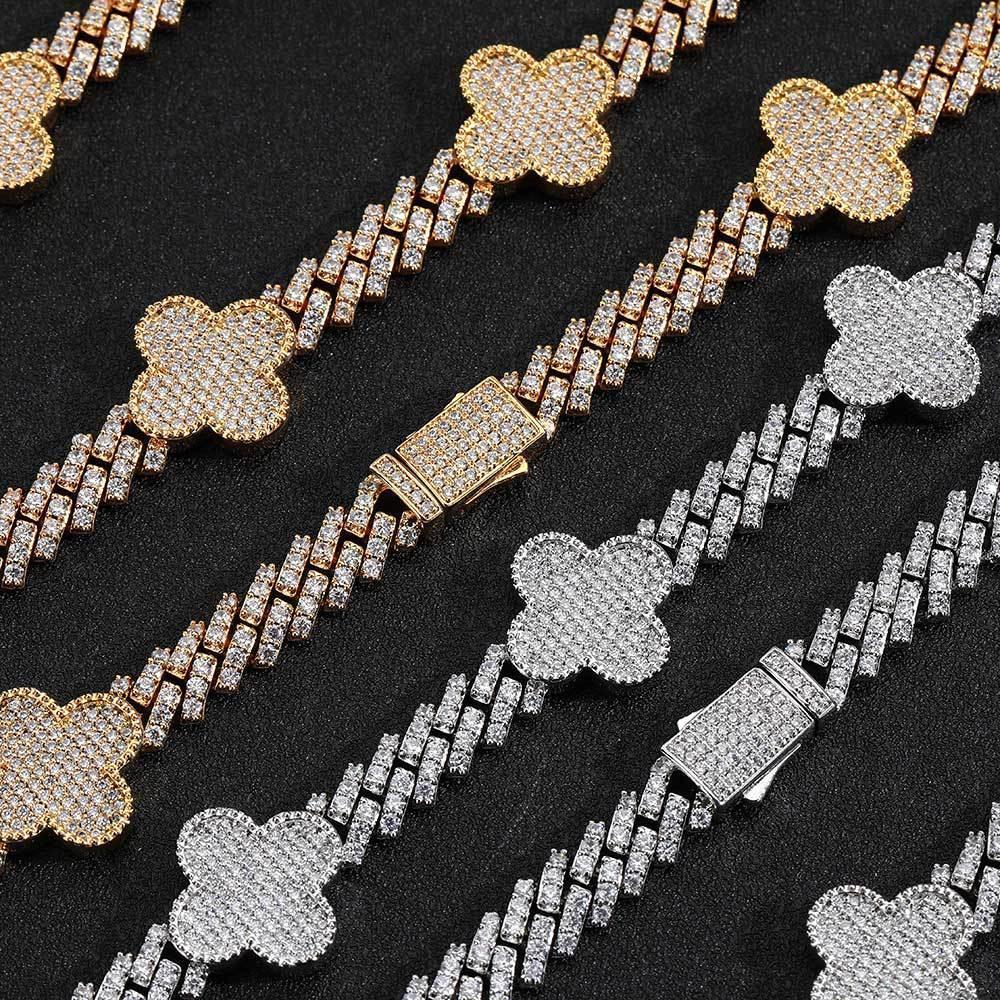 Shape Cuban Chain Zircon Necklace with Spring Clasp for Men | Caratix Jewelry - CaratixJewelry