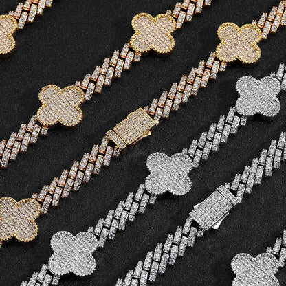Shape Cuban Chain Zircon Necklace with Spring Clasp for Men | Caratix Jewelry - CaratixJewelry