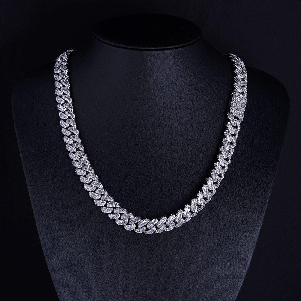 12mm Moissanite Cuban Link Chain for Men – S925 Sterling Silver Luxury Hip Hop Necklace - CaratixJewelry