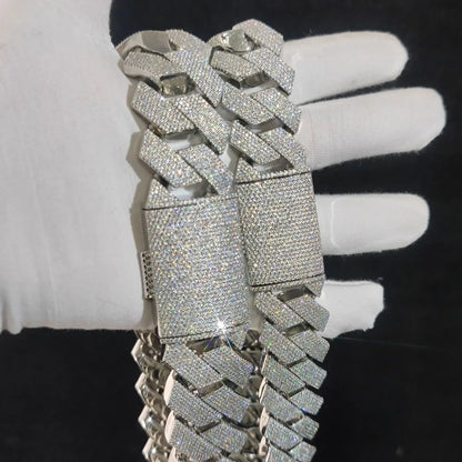 29mm Moissanite Cuban Link Chain – S925 Sterling Silver Iced-Out Hip Hop Men’s Bold Luxury Streetwear Necklace - CaratixJewelry