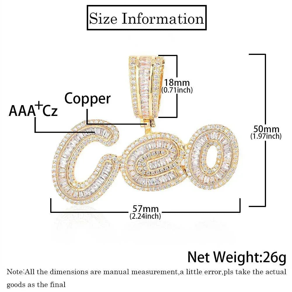 Custom Letter Pendant Necklace with Zircon Stones for Men and Women | Caratix Jewelry - CaratixJewelry