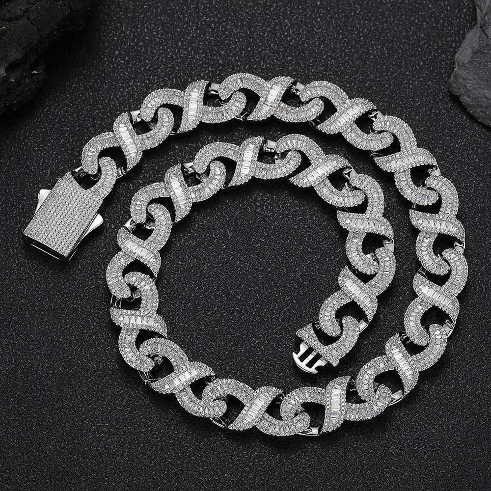 Infinity Figure 8 Cuban Chain Zircon Hip Hop Necklace for Men | Caratix Jewelry - CaratixJewelry