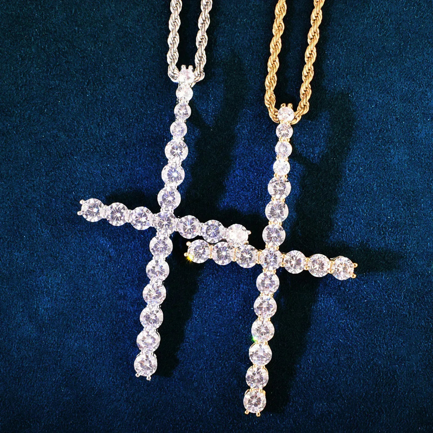 AAA CZ Cross Pendant Necklace | Men’s Hip Hop Streetwear Jewelry - CaratixJewelry