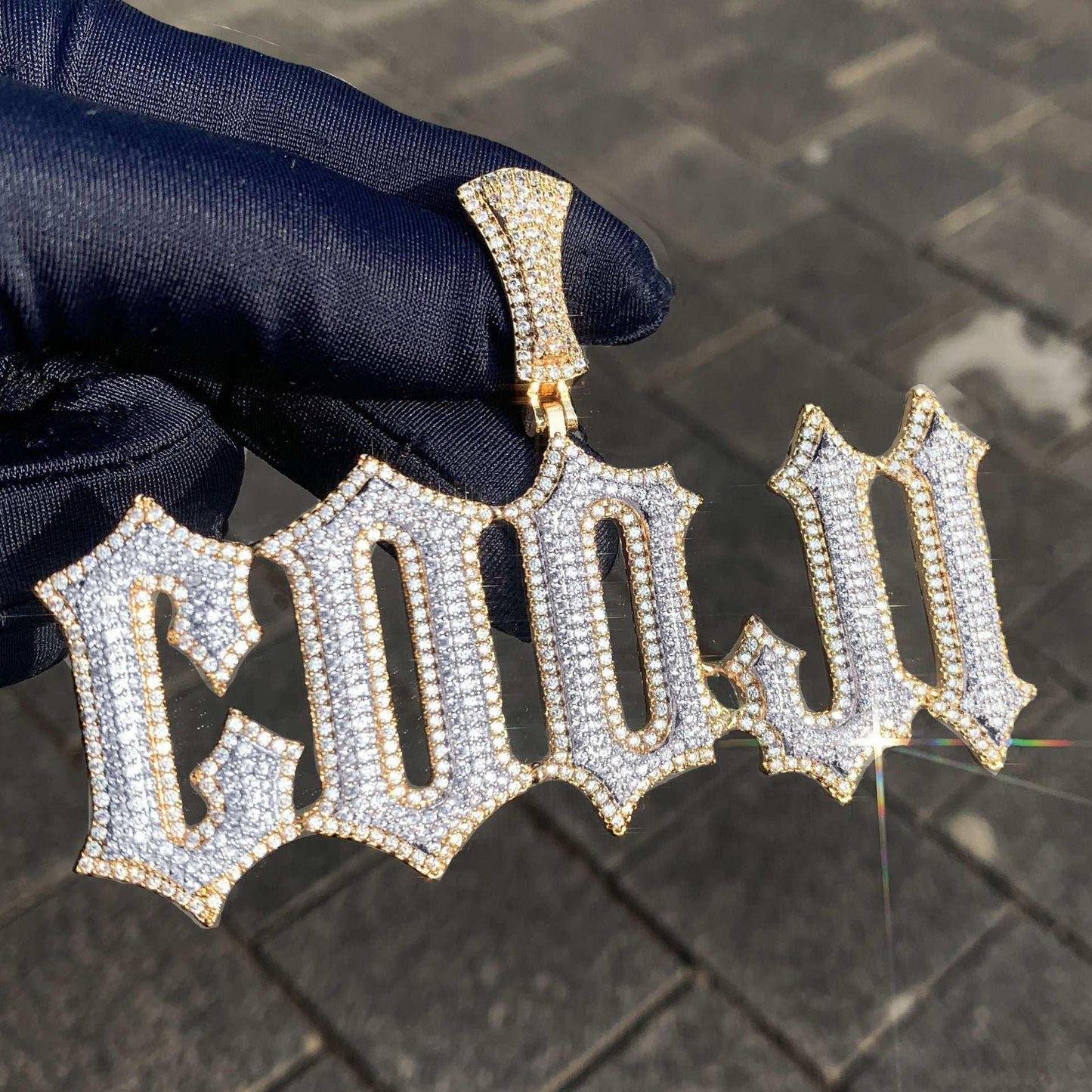 Spiked Iced Out Letter Pendant | Hip Hop DIY CZ Initial Necklace Jewelry - CaratixJewelry