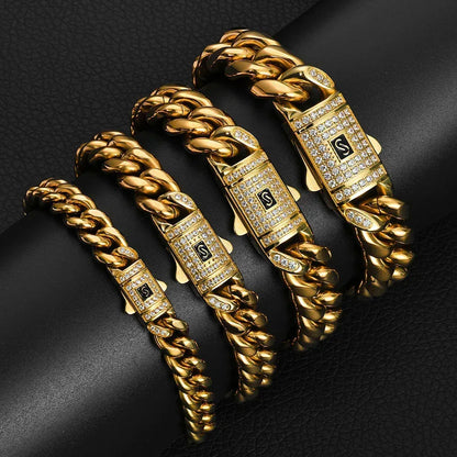 Custom Stainless Steel Cuban Link with Clasp | High-Quality Gold Chain for Rapper | Caratix - CaratixJewelry