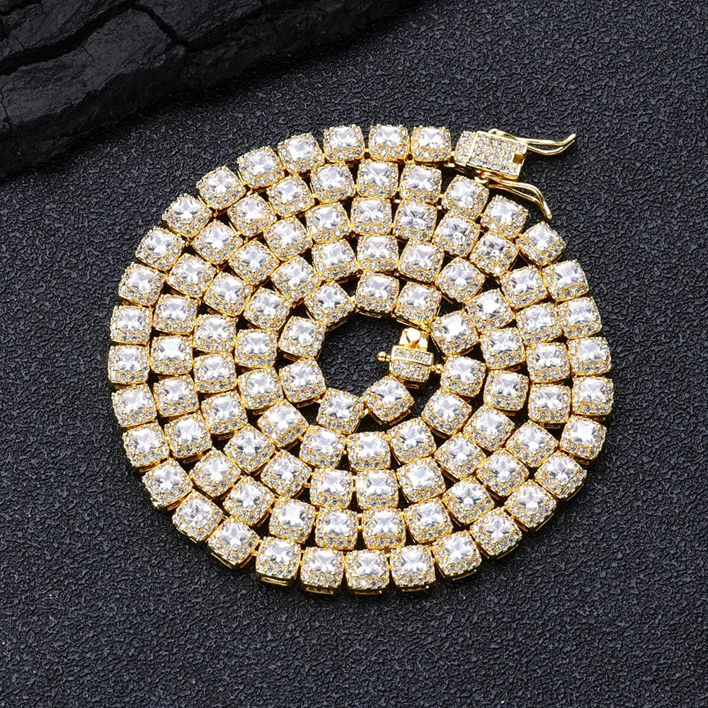 Ice Cube Moissanite Chain – Unique S925 Sterling Silver Iced-Out Hip Hop Men’s Luxury Streetwear Necklace - CaratixJewelry