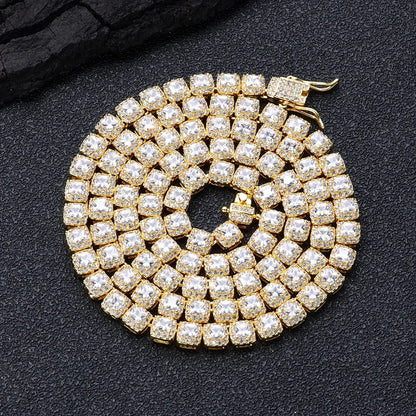 Ice Cube Moissanite Chain – Unique S925 Sterling Silver Iced-Out Hip Hop Men’s Luxury Streetwear Necklace - CaratixJewelry