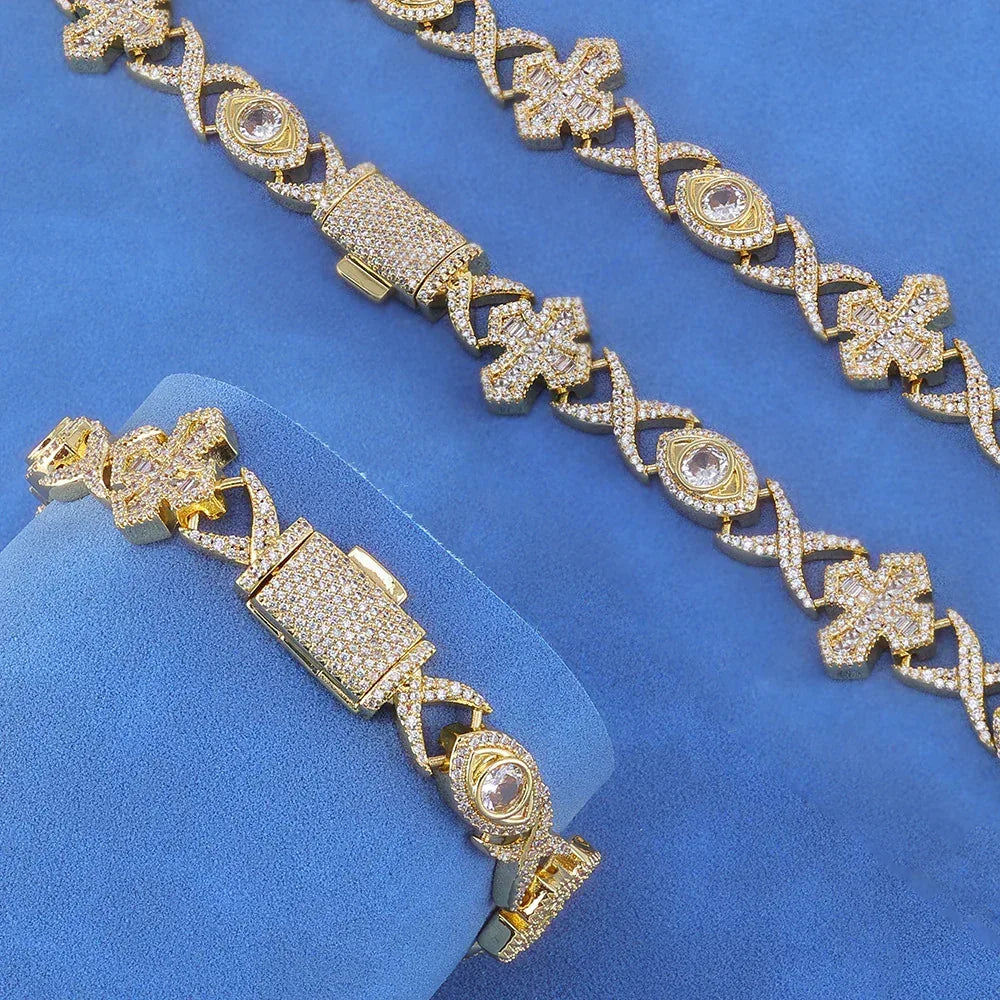 Iced Out Eye Cross Zircon Hip Hop Jewelry Bracelet for Men | Caratix Jewelry - CaratixJewelry