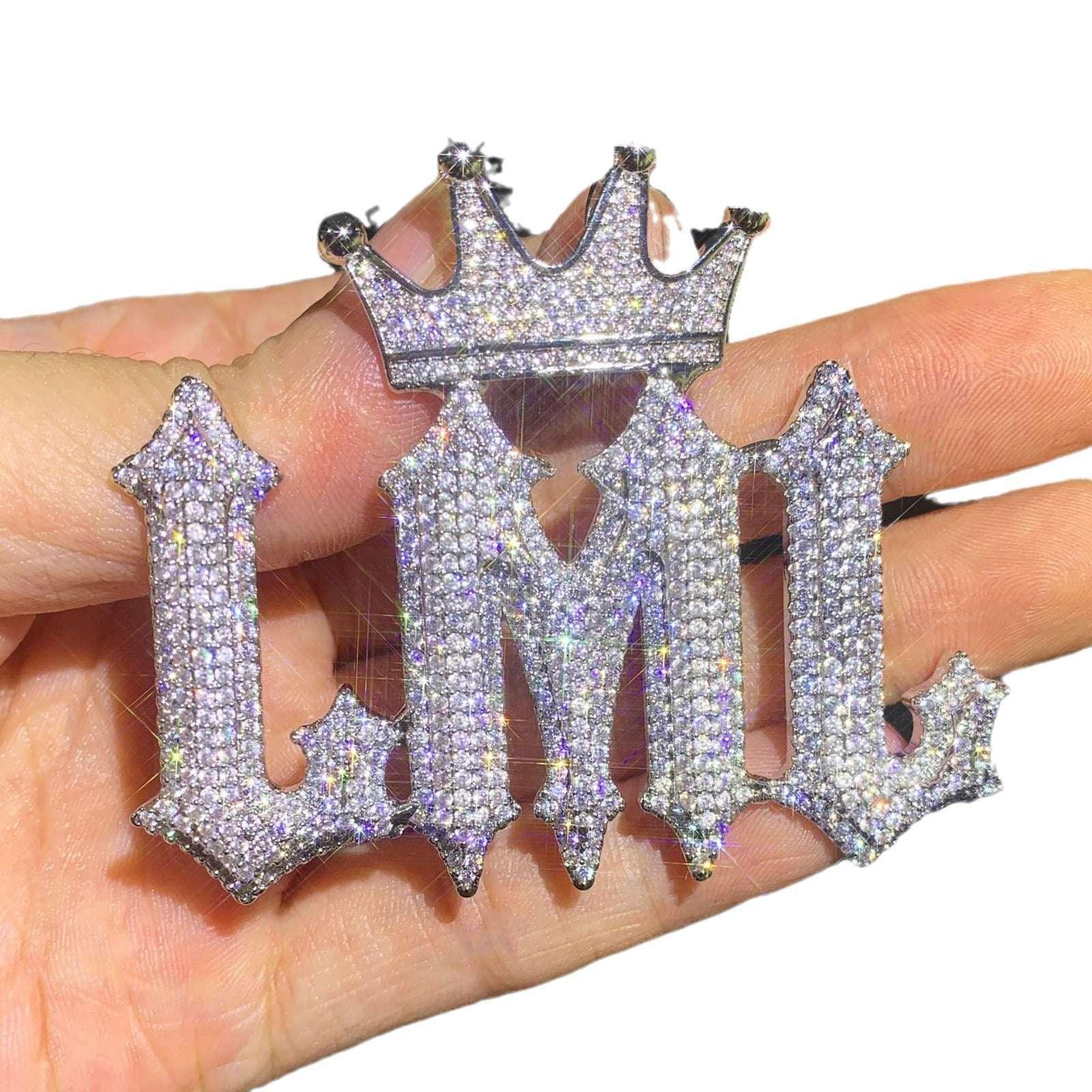 Spiked Iced Out Letter Pendant | Hip Hop DIY CZ Initial Necklace Jewelry - CaratixJewelry