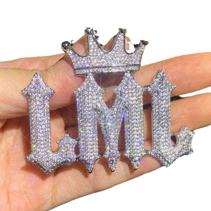 Spiked Iced Out Letter Pendant | Hip Hop DIY CZ Initial Necklace Jewelry - CaratixJewelry