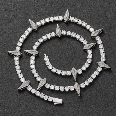 5mm Panther Tennis Chain S925 Silver Moissanite Rapper Necklace | Caratix Jewelry - CaratixJewelry