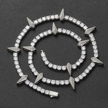 5mm Panther Tennis Chain S925 Silver Moissanite Rapper Necklace | Caratix Jewelry - CaratixJewelry