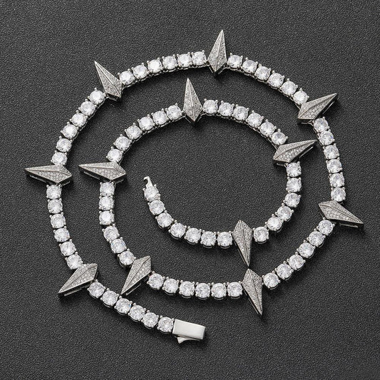 5mm Panther Tennis Chain S925 Silver Moissanite Rapper Necklace | Caratix Jewelry - CaratixJewelry