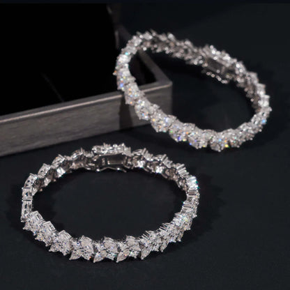 Unique-Design Moissanite Bracelet – S925 Sterling Silver Iced-Out Luxury Unisex Streetwear Jewelry - CaratixJewelry