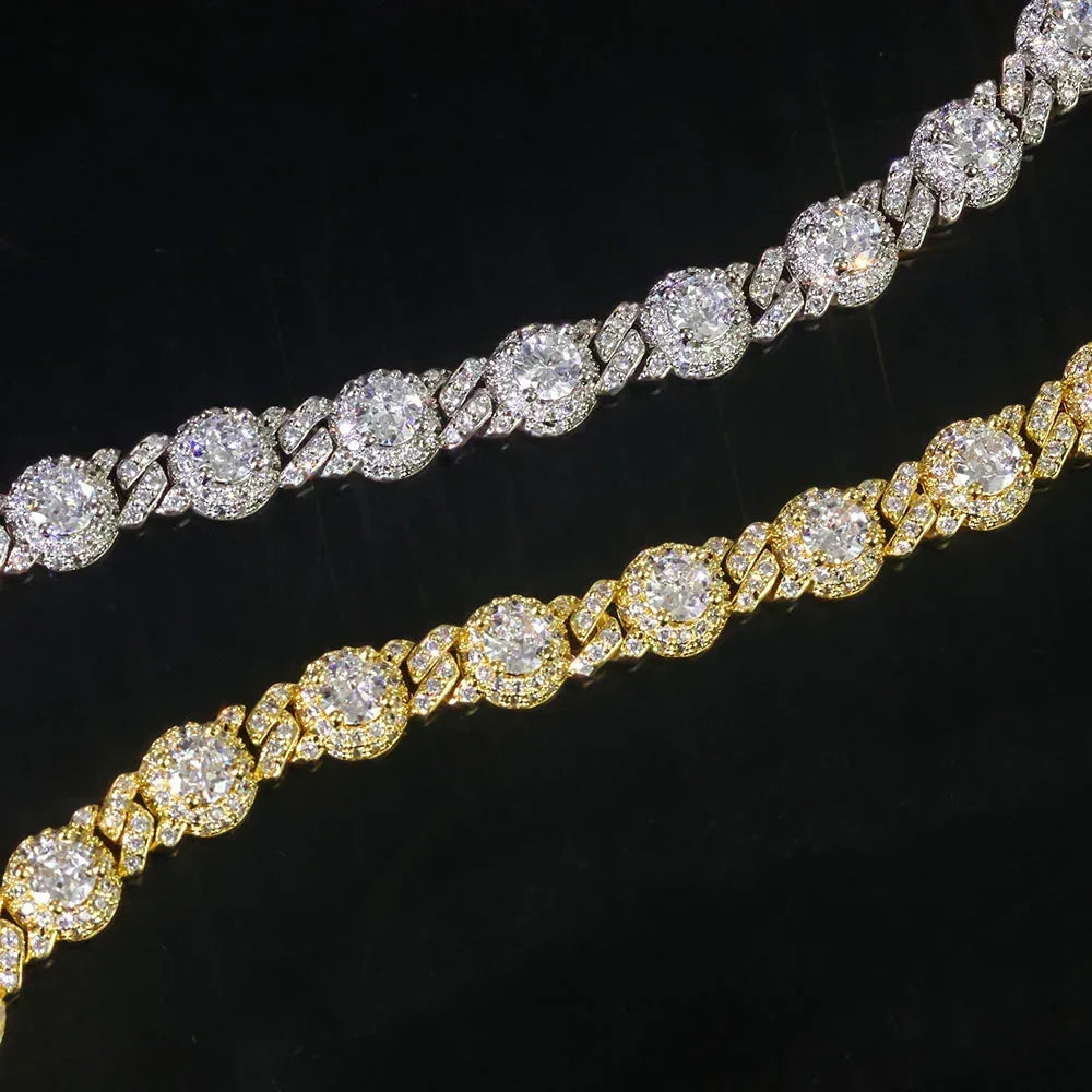 7.5mm Moissanite Bead Chain Necklace – S925 Sterling Silver Minimalist Luxury Hip Hop Jewelry - CaratixJewelry