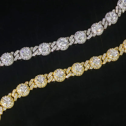 7.5mm Moissanite Bead Chain Necklace – S925 Sterling Silver Minimalist Luxury Hip Hop Jewelry - CaratixJewelry