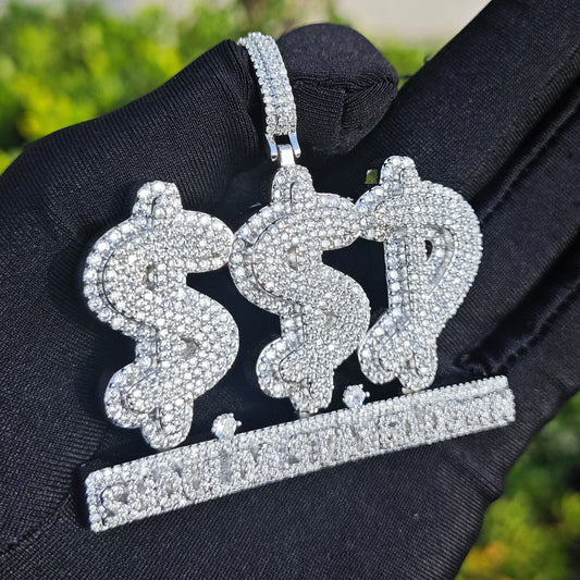 Iced Out Letter Pendant Necklace – Hip Hop CZ Initial Jewelry for Men & Women - CaratixJewelry