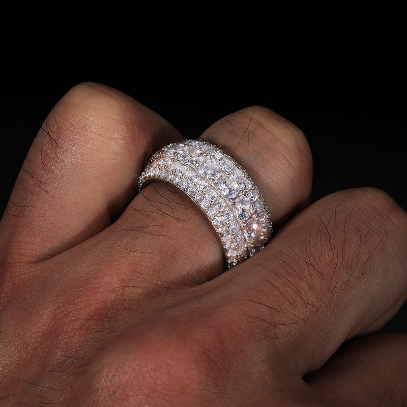 Moissanite Hip Hop Signet Ring 925 Silver Band | Caratix