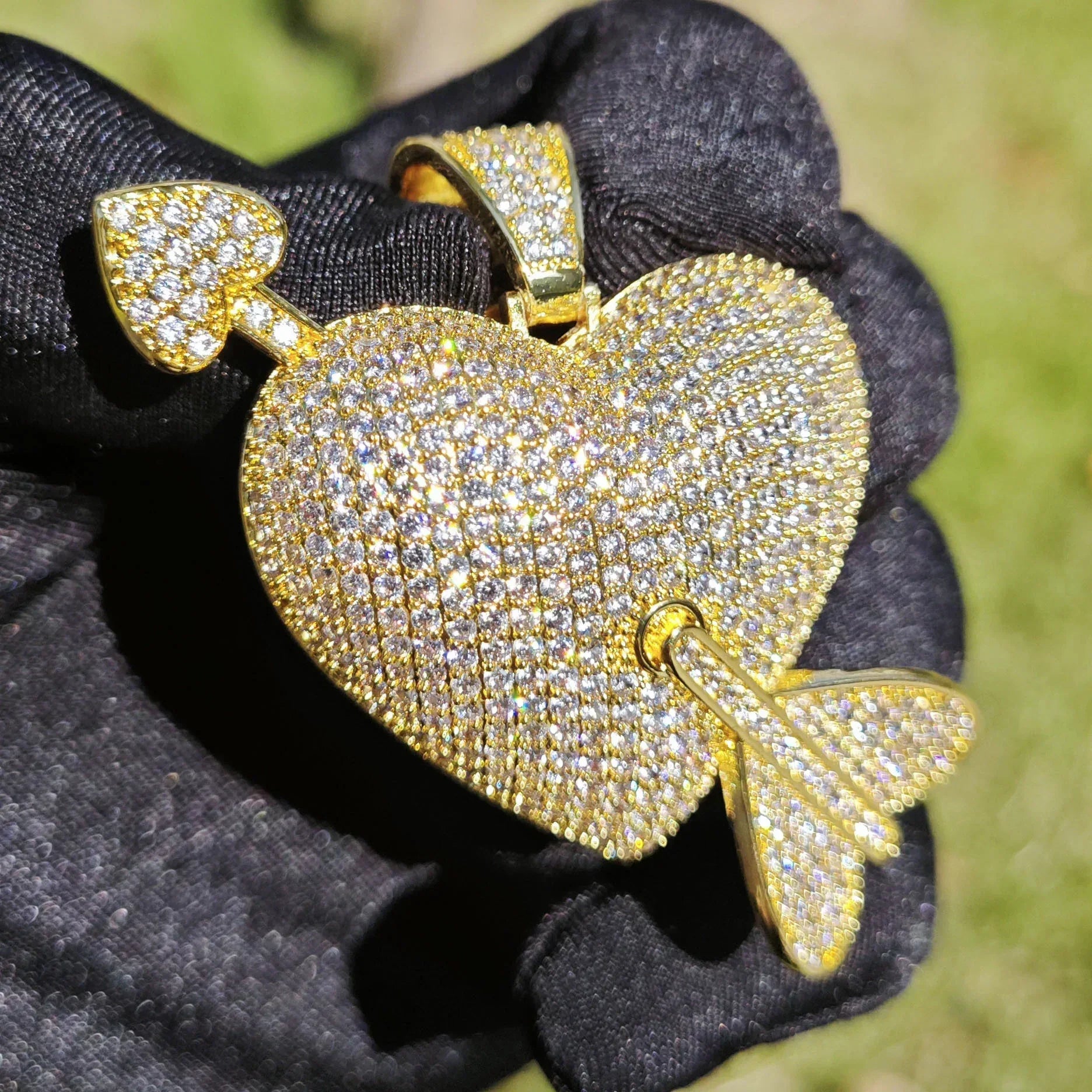 Romantic Heart Pendant Necklace | CZ Hip Hop Unisex Trendy Fashion Jewelry - CaratixJewelry