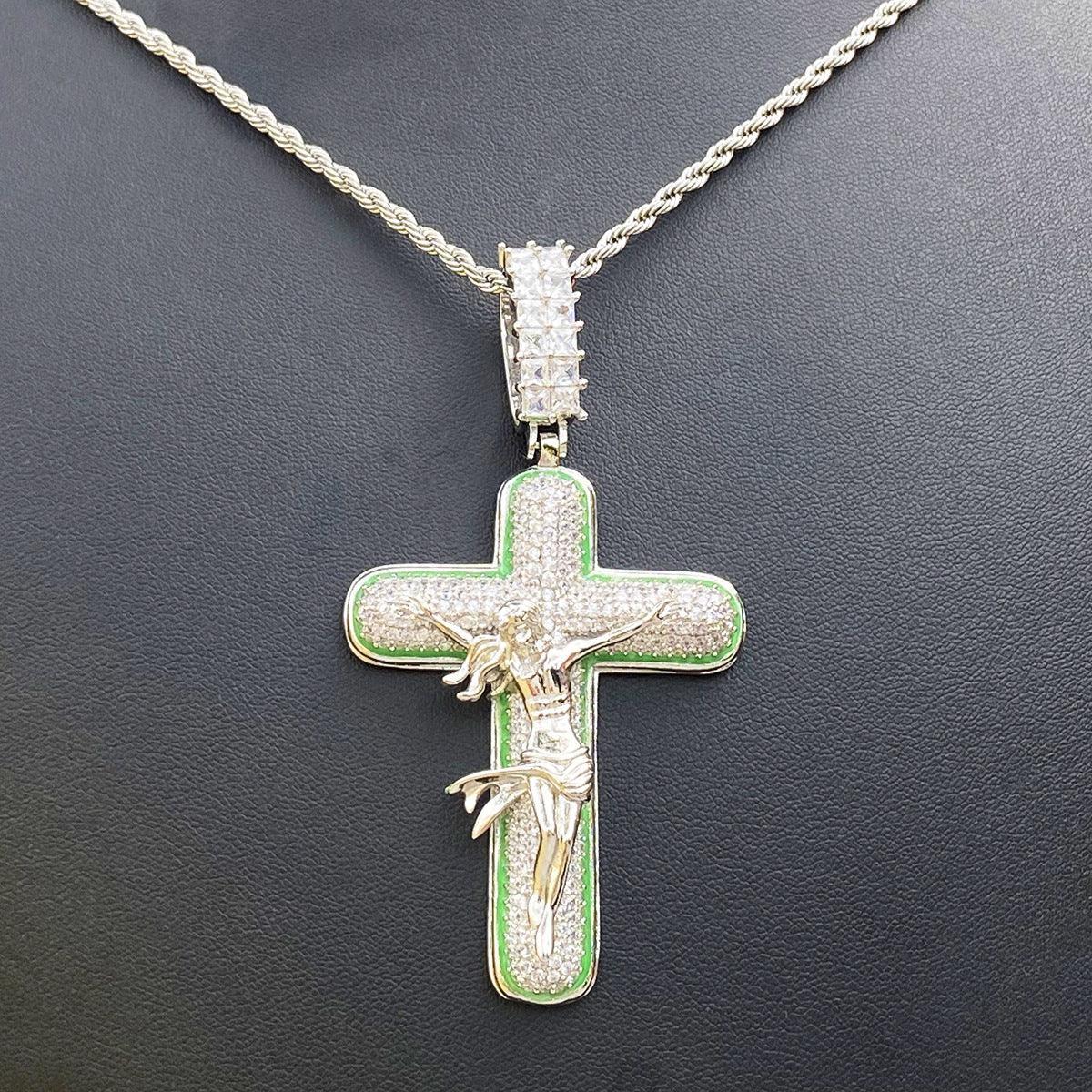 Minimalist Iced Out Cross Necklace | Men's Versatile Hip Hop Accessory - CaratixJewelry