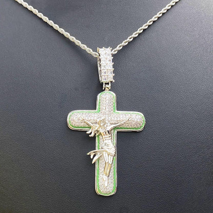Minimalist Iced Out Cross Necklace | Men's Versatile Hip Hop Accessory - CaratixJewelry