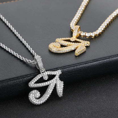 Custom Horus Eye Pendant Necklace with Zircon Stones for Men | Caratix Jewelry - CaratixJewelry