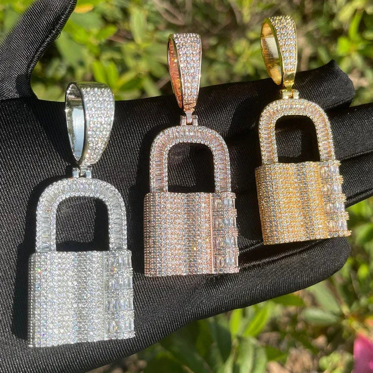 Unisex Minimalist Lock Necklace | Premium Copper CZ Sweet & Cool Accessory - CaratixJewelry