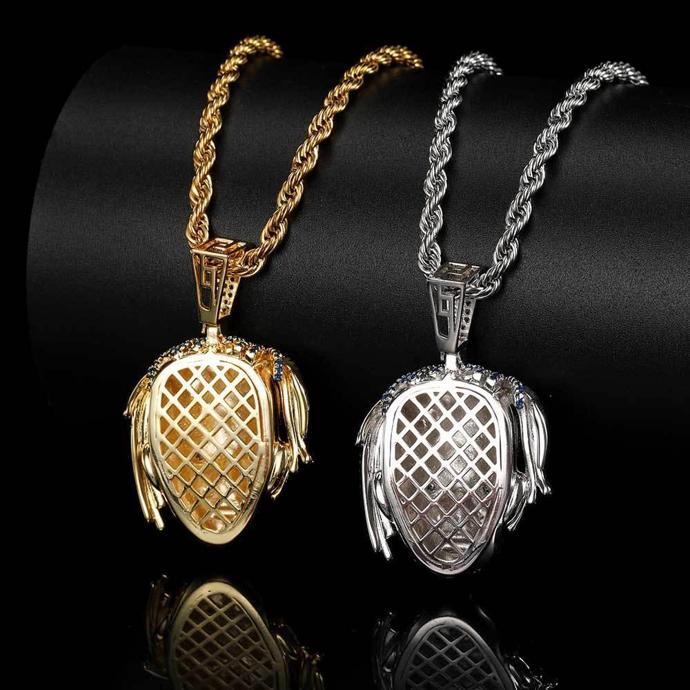 Custom Hip Hop Singer Portrait Pendant Necklace with Zircon Stones for Men | Caratix Jewelry - CaratixJewelry