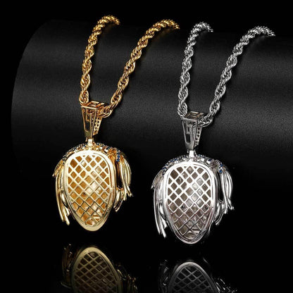 Custom Hip Hop Singer Portrait Pendant Necklace with Zircon Stones for Men | Caratix Jewelry - CaratixJewelry