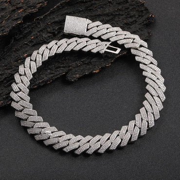 20mm -Cut Cuban Link Moissanite Chain for Men – S925 Sterling Silver Luxury Hip Hop Necklace - CaratixJewelry