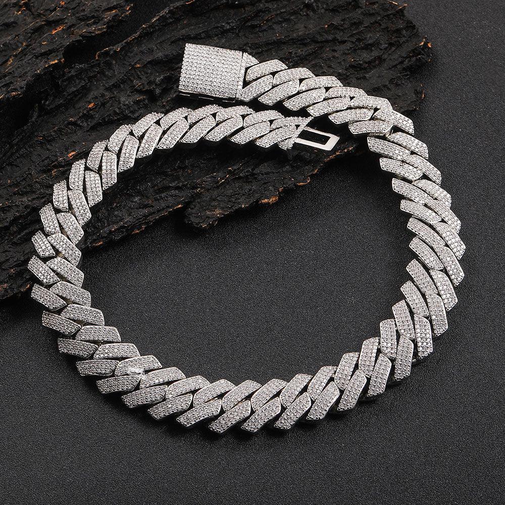20mm -Cut Cuban Link Moissanite Chain for Men – S925 Sterling Silver Luxury Hip Hop Necklace - CaratixJewelry