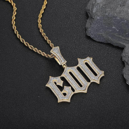 Custom Spiked Letter Pendant Necklace with Zircon Stones for Men | Caratix Jewelry - CaratixJewelry