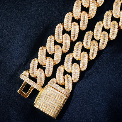 15mm Iced Out Cuban Chain Necklace with Micro-Pave Zircon - CaratixJewelry