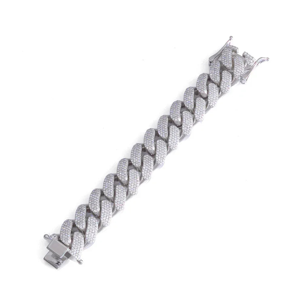 22mm Four Row Cuban Chain Necklace Zircon - CaratixJewelry