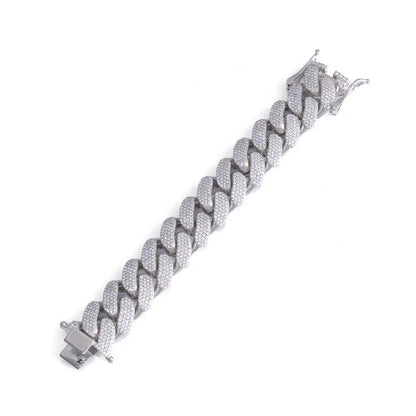 22mm Four Row Cuban Chain Necklace Zircon - CaratixJewelry