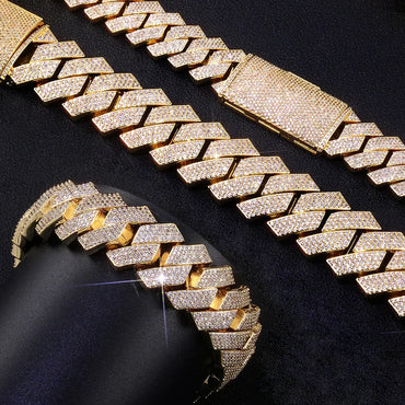 Four Row Cuban Chain Necklace Zircon - CaratixJewelry