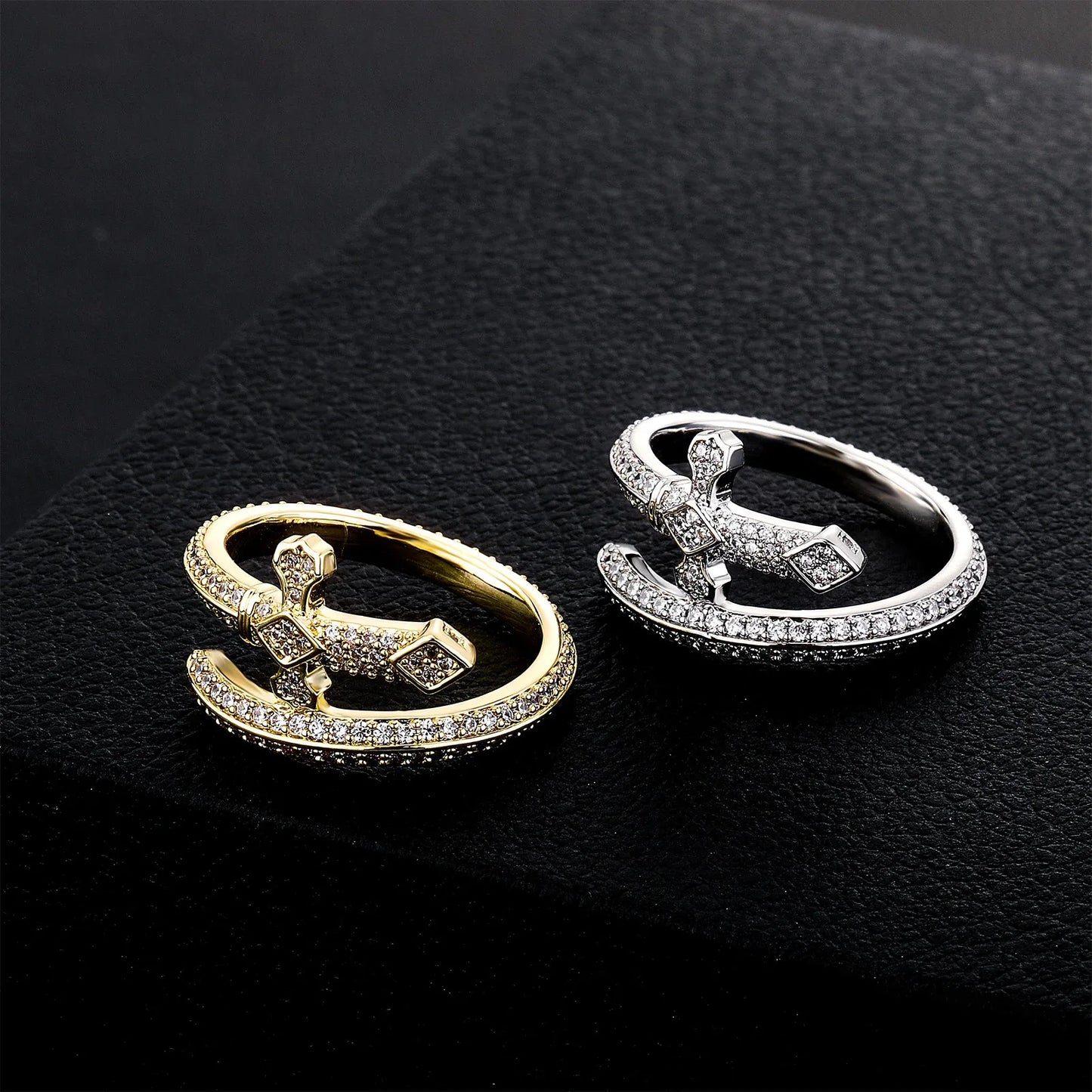 Men's King’s Sword Ring | Micro-Pave Zirconia Warrior Band | Caratix Jewelry