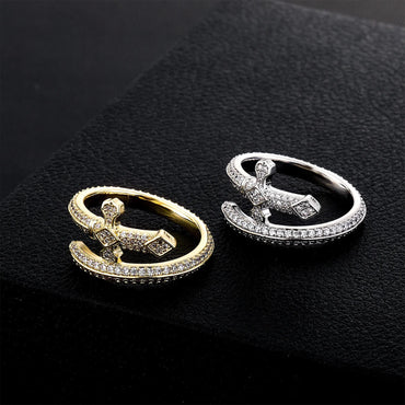 Men's King’s Sword Ring | Micro-Pave Zirconia Warrior Band | Caratix Jewelry